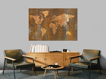 Cork board Canvas with design - Decorative Pinboard - Rusty World-ArtfulPrivacy