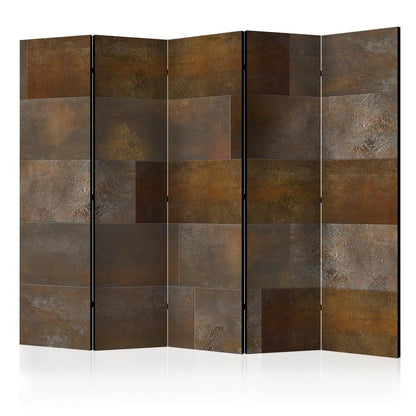 Room Divider - Golden Cascade II- A 5 Panel Folding Screen For Living rooms, bedrooms or home office, decorative folding screen made with wood and canvas