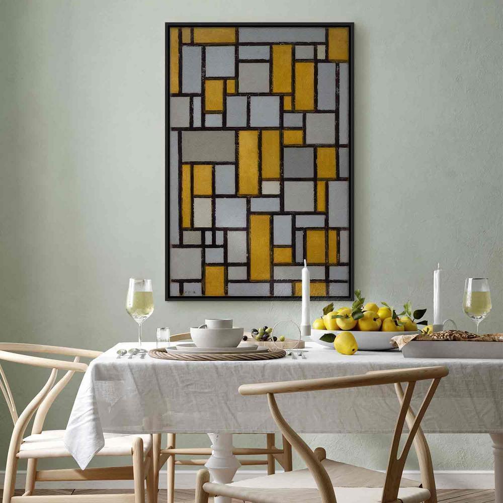 Impression sur toile - Composition avec grille 1 (Piet Mondrian)