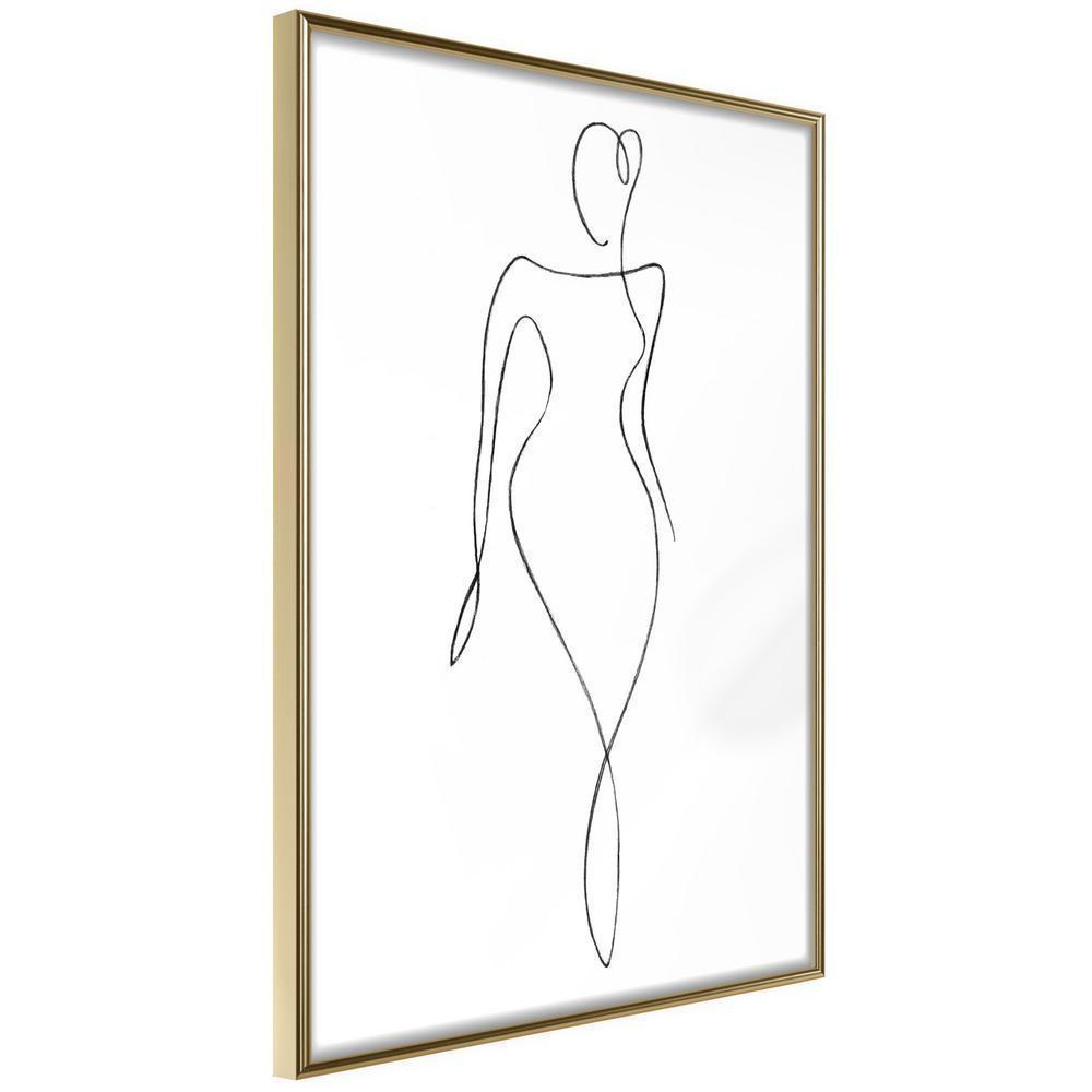 Black and White Framed Poster - Impeccable Figure-artwork for wall with acrylic glass protection