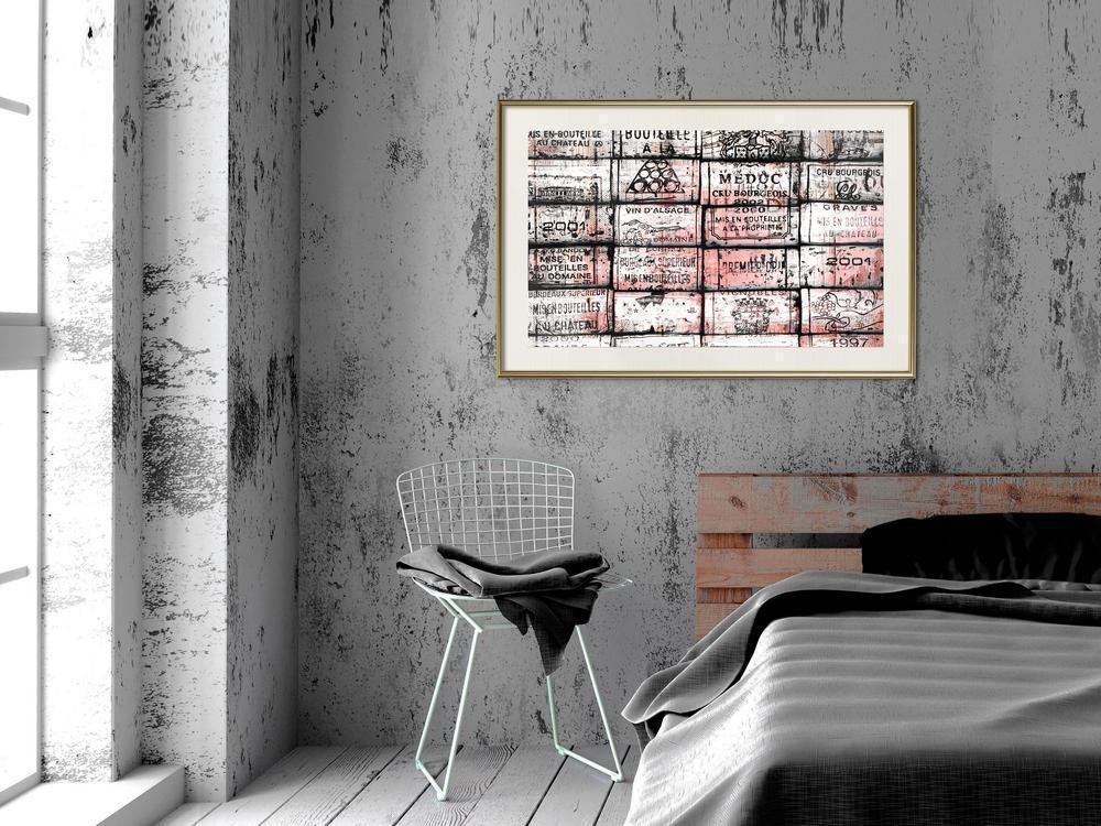 Vintage Motif Wall Decor - Wine History-artwork for wall with acrylic glass protection
