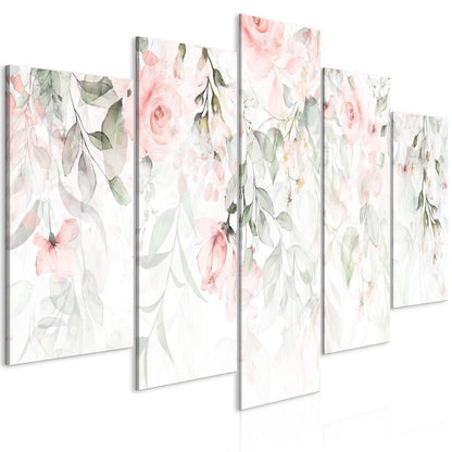 Canvas Print - Waterfall of Roses (5 Parts) Wide - First Variant-ArtfulPrivacy-Wall Art Collection