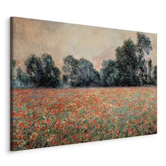 Impression sur toile - Champ de coquelicots sauvages (Claude Monet)