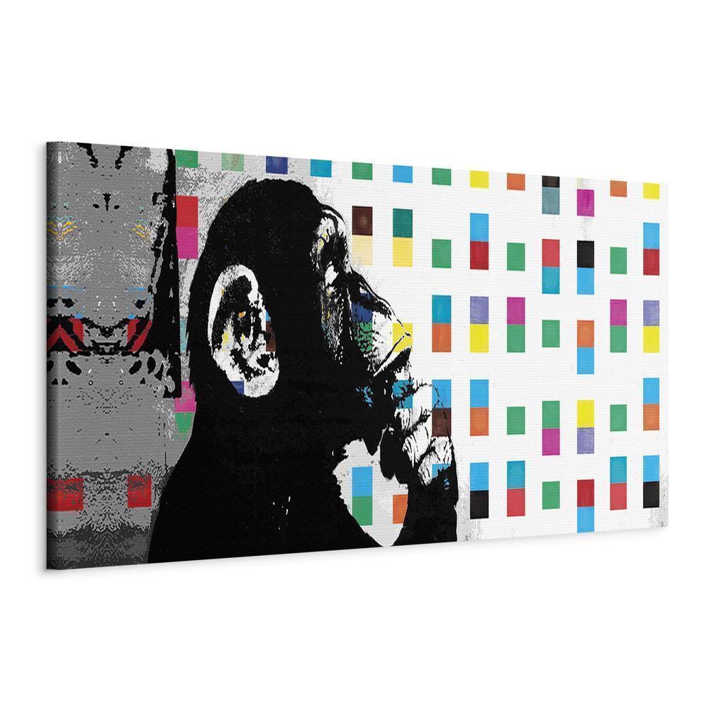 Canvas Print - Banksy: The Thinker Monkey-ArtfulPrivacy-Wall Art Collection