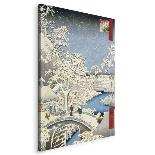 Canvas Print - Drum bridge and Setting Sun Hill at Meguro from the series ' (Utagawa Hiroshige)