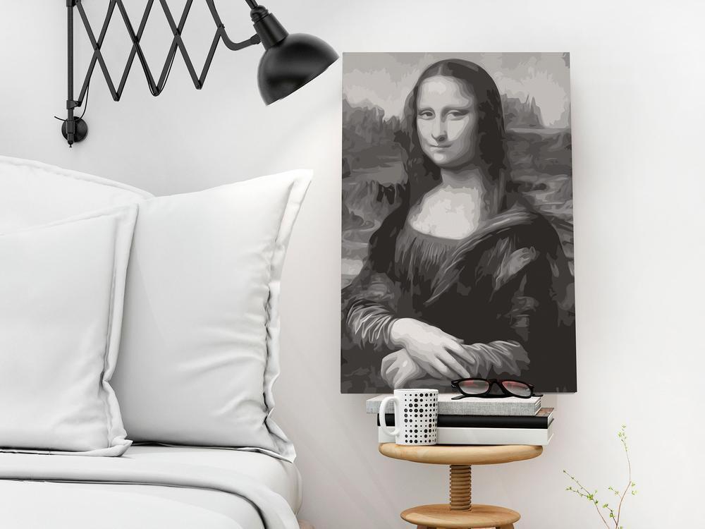 Start learning Painting - Paint By Numbers Kit - Black and White Mona Lisa - new hobby