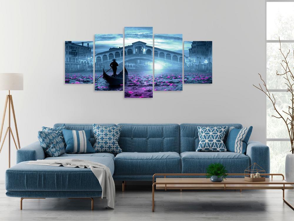 Tableau - Venise magique (5 Parts) Wide Blue