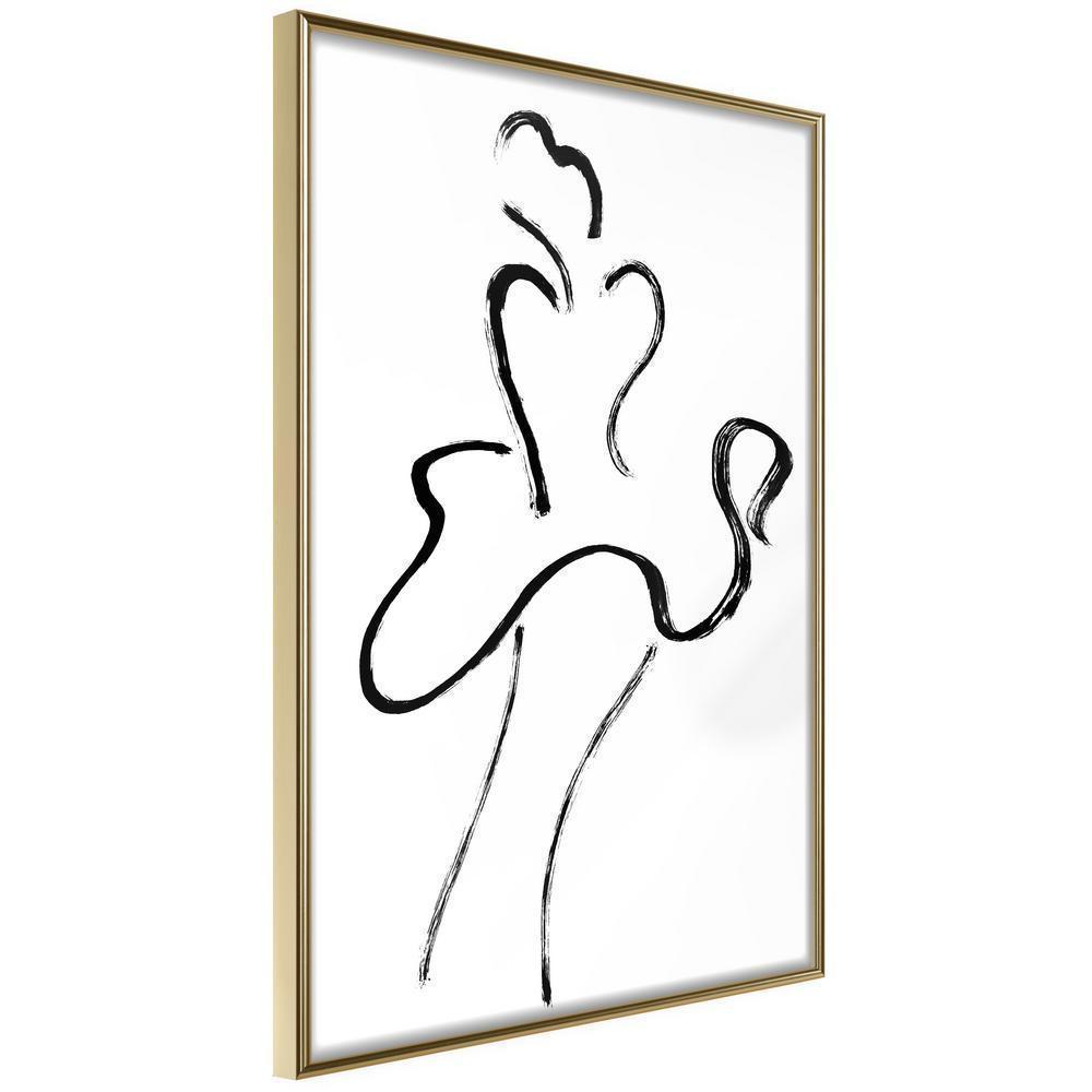 Black and White Framed Poster - Marilyn Outline-artwork for wall with acrylic glass protection