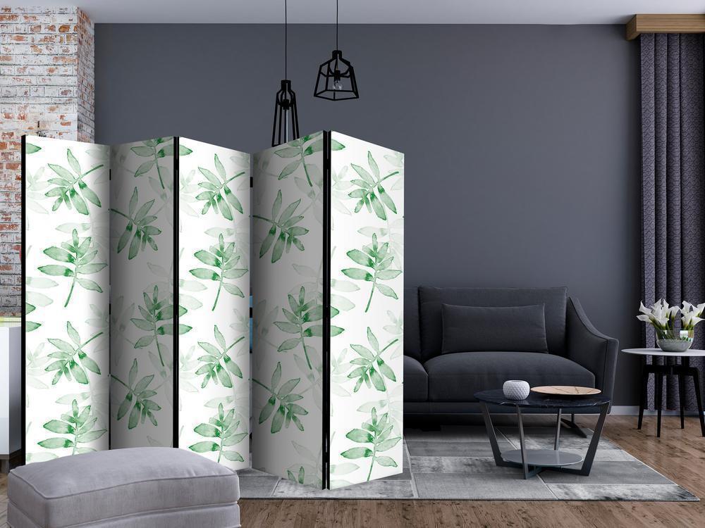 Room Divider - Watercolour Branches II- A 5 Panel Folding Screen For Living rooms, bedrooms or home office, decorative folding screen made with wood and canvas