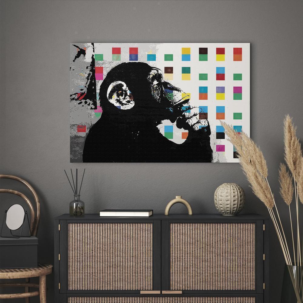 Canvas Print - Banksy The Thinker Monkey-ArtfulPrivacy-Wall Art Collection