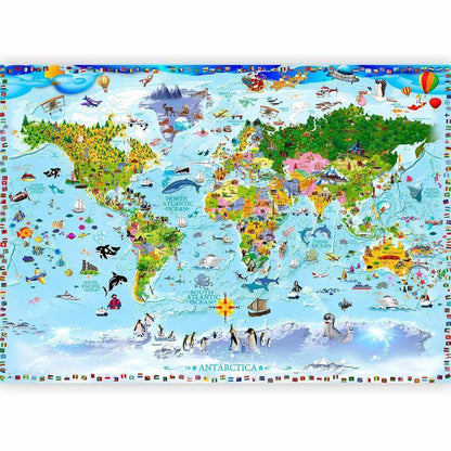 Papier peint - Carte du monde pour les enfants