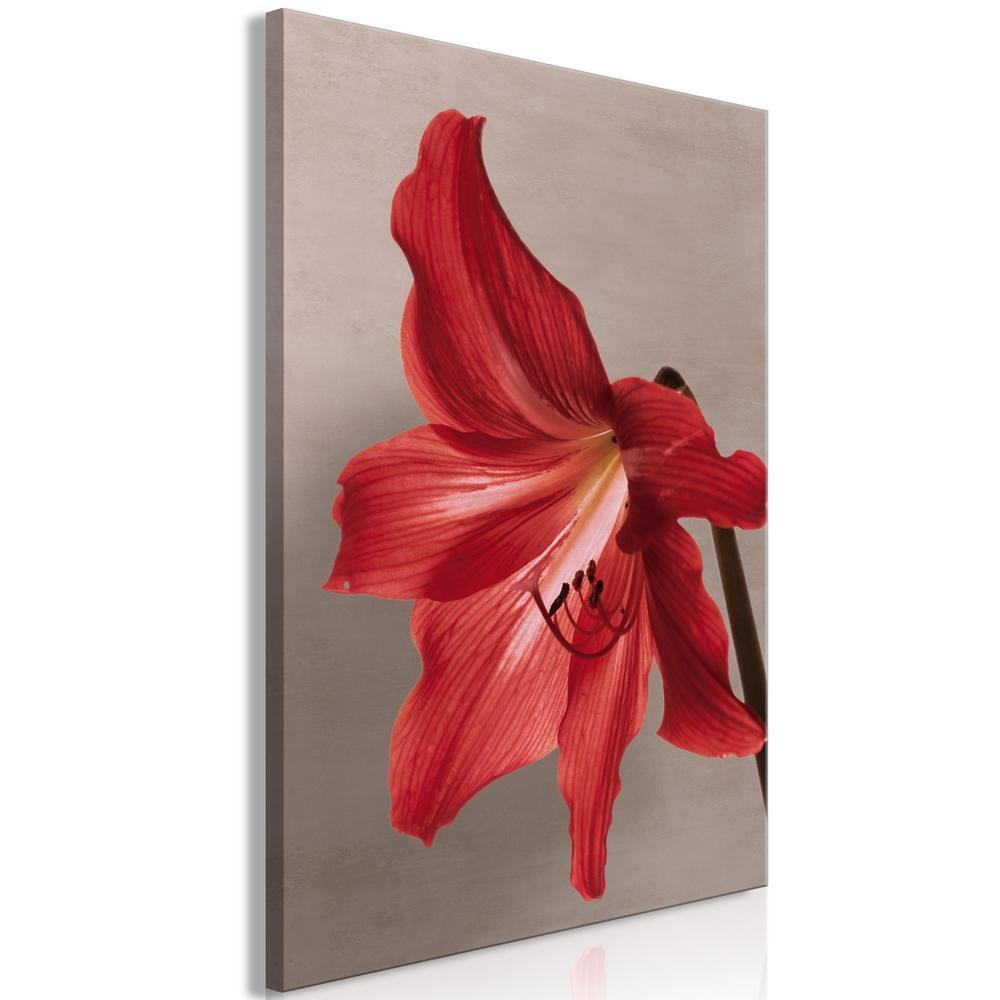 Canvas Print - Red Flower (1 Part) Vertical