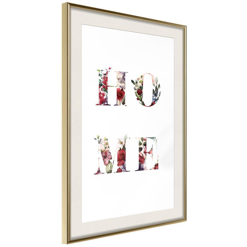 Typography Framed Art Print - Floral Home-artwork for wall with acrylic glass protection
