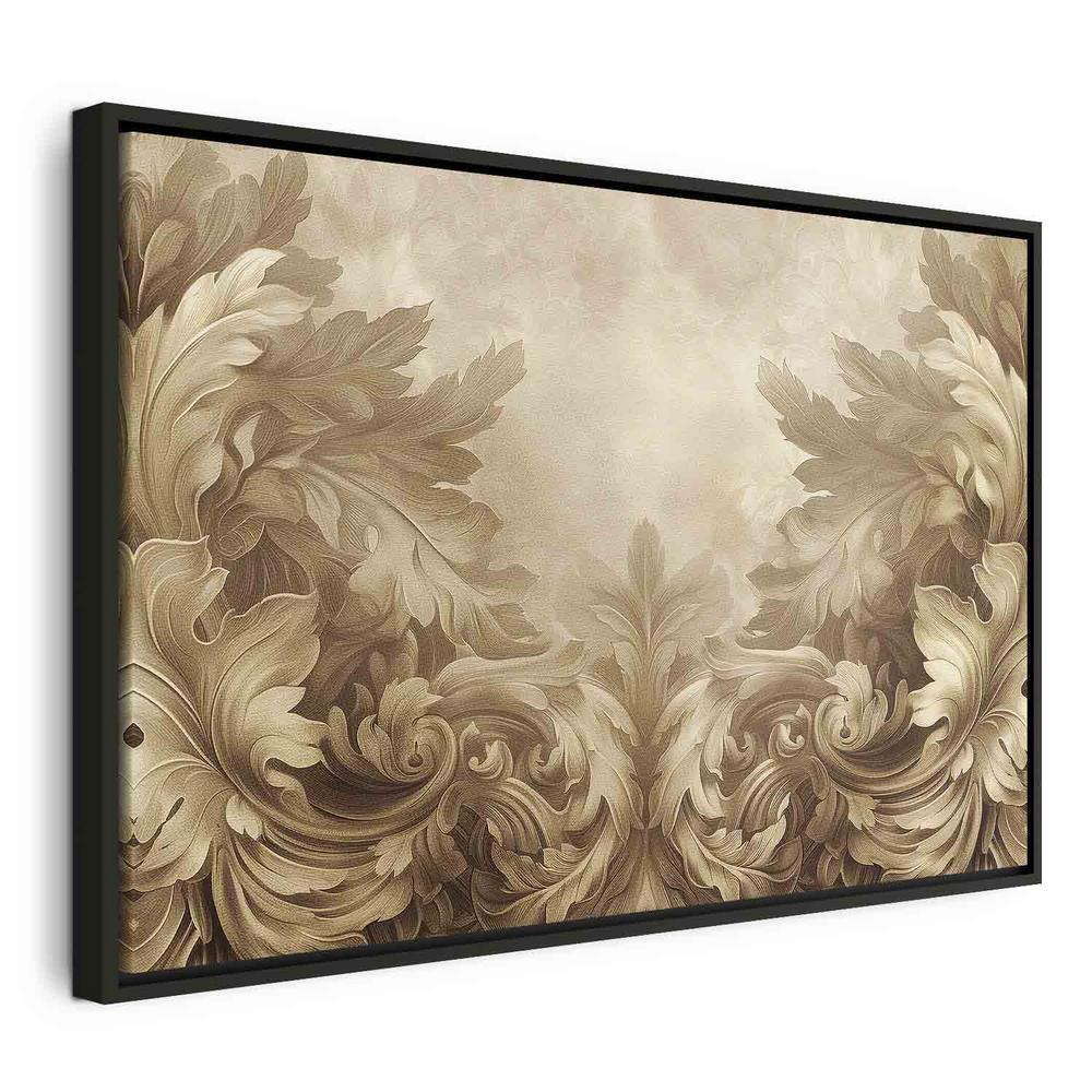 Canvas Print - Carved Baroque Ornaments Rich Composition in Sepia Colors