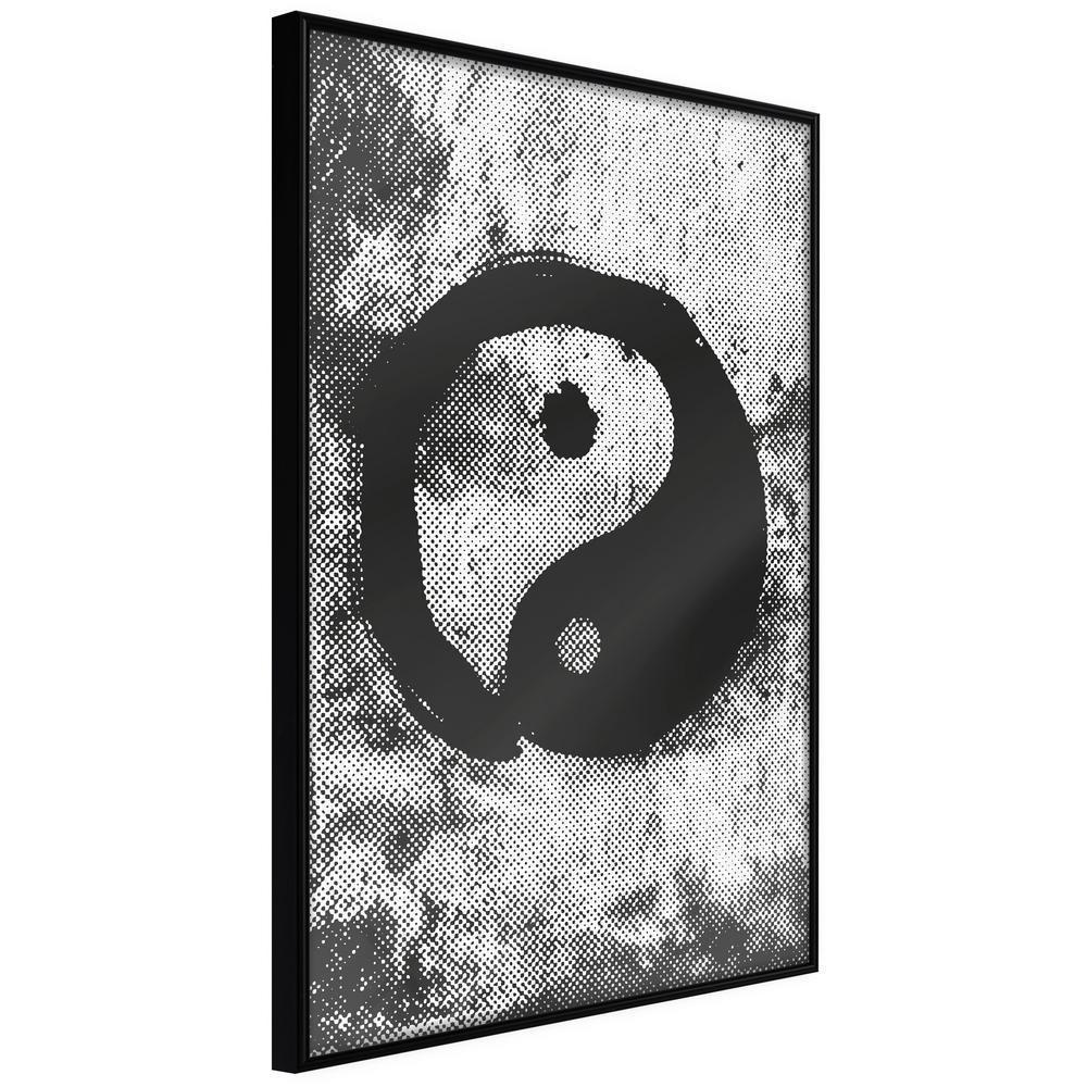 Black and White Framed Poster - Complementarity of Opposites-artwork for wall with acrylic glass protection