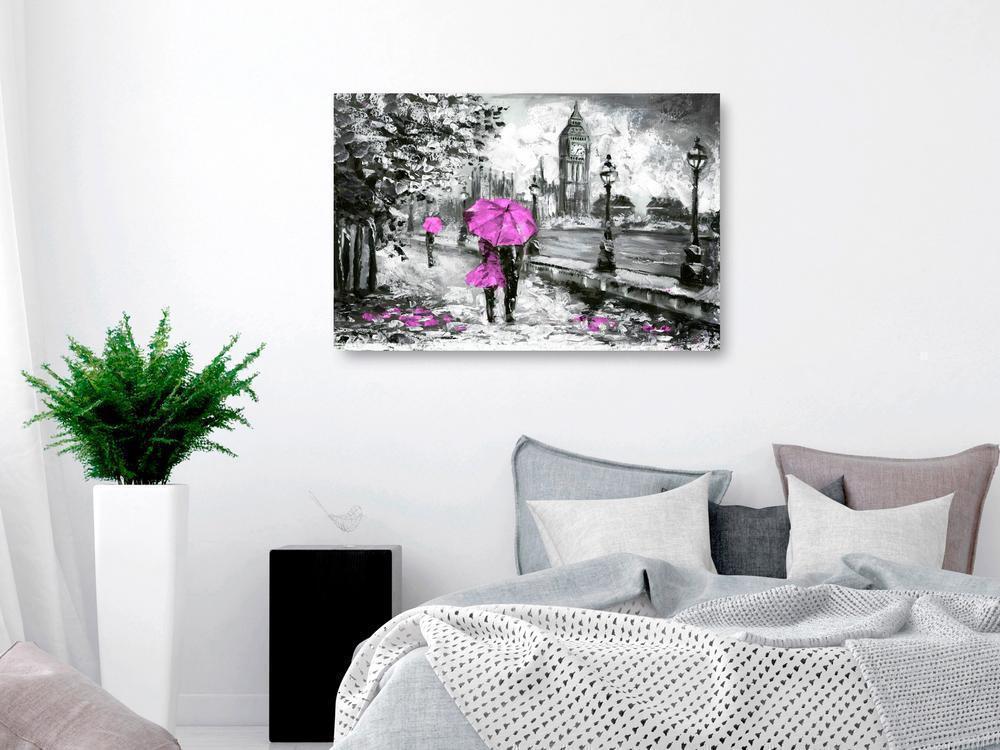 Canvas Print - Walk in London (1 Part) Wide Pink-ArtfulPrivacy-Wall Art Collection