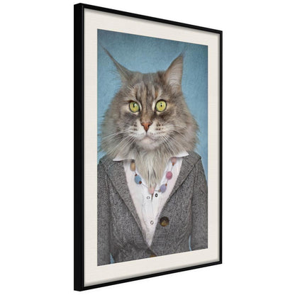 Frame Wall Art - Animal Alter Ego: Cat-artwork for wall with acrylic glass protection
