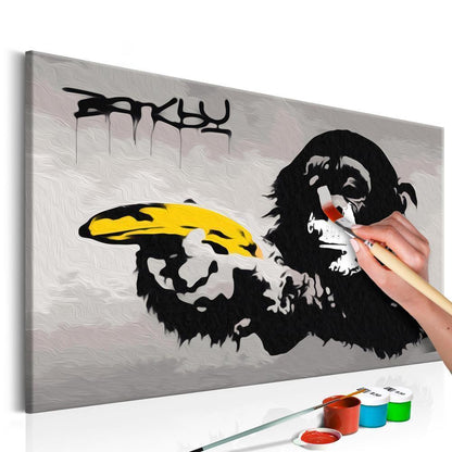 Start learning Painting - Paint By Numbers Kit - Monkey (Banksy Street Art Graffiti) - new hobby