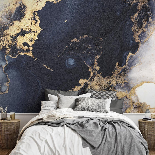Wall Mural - Marble and Garnet - Abstract Textured Pattern Inspired by a Starry Sky-Wall Murals-ArtfulPrivacy