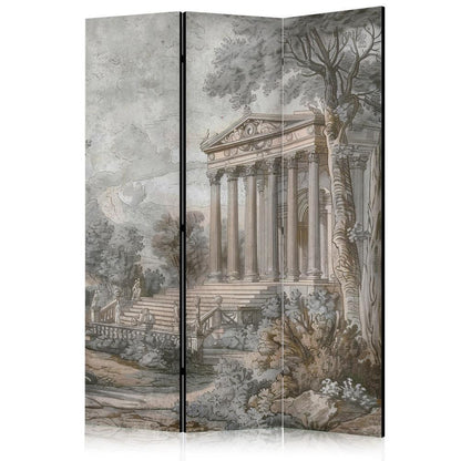 Room Divider - Antique Landscape - Greek Temple on a Hill Among Lush Vegetation