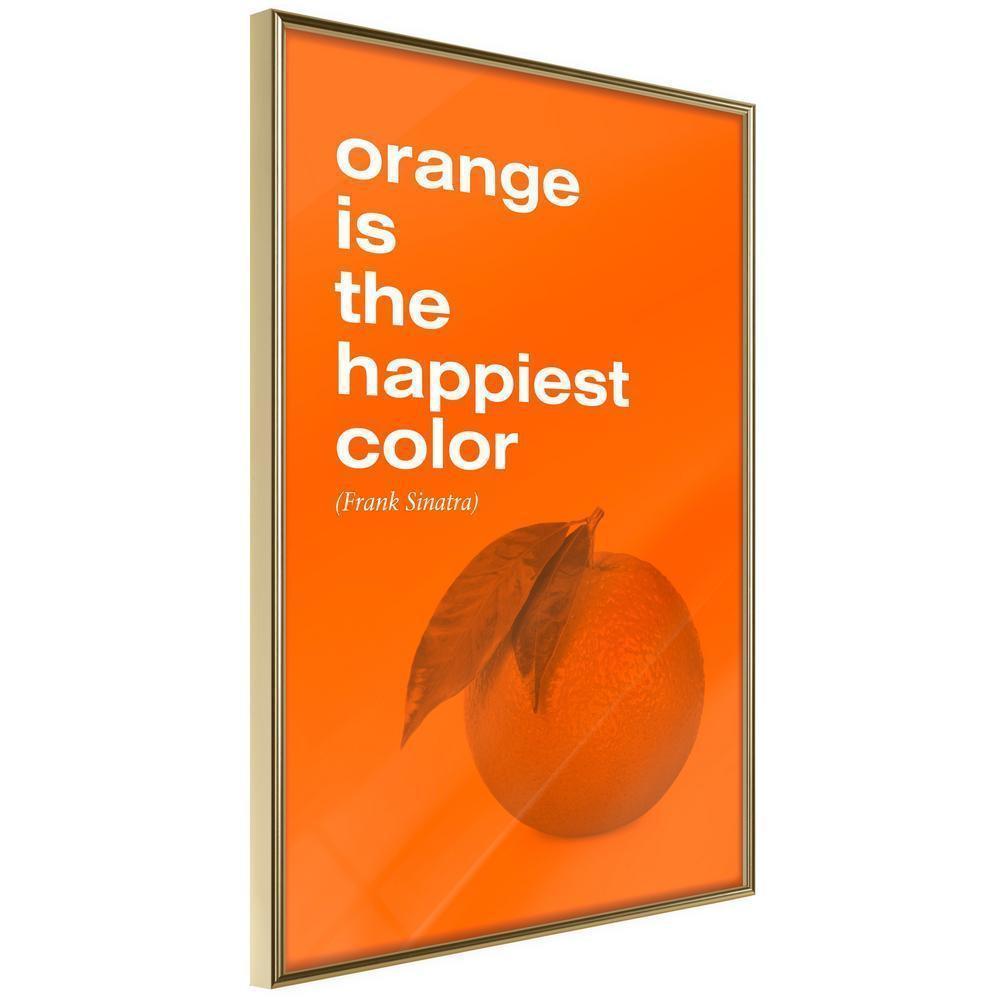 Typography Framed Art Print - Orange Colour-artwork for wall with acrylic glass protection