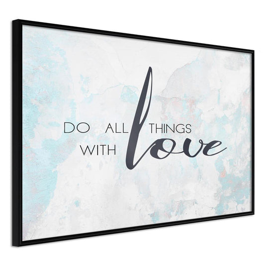 Motivational Wall Frame - With Love-artwork for wall with acrylic glass protection