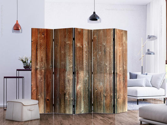Decorative partition-Room Divider - Forest Cottage II-Folding Screen Wall Panel by ArtfulPrivacy