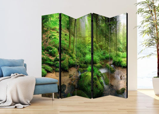 Decorative partition-Room Divider - Humid Forest II-Folding Screen Wall Panel by ArtfulPrivacy