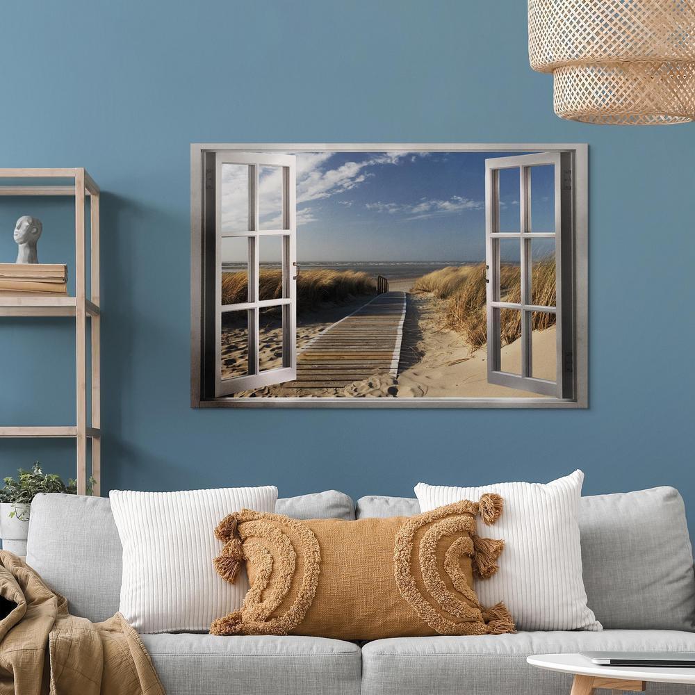 Canvas Print - Window: View of the Beach-ArtfulPrivacy-Wall Art Collection