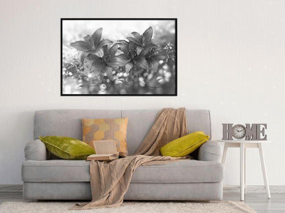 Botanical Wall Art - Dark Lillies-artwork for wall with acrylic glass protection