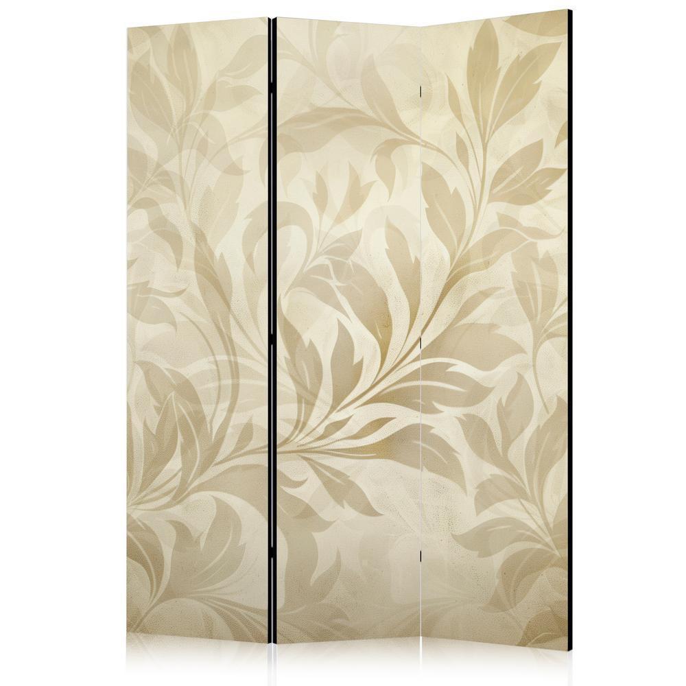 Room Divider - Botanical Motif with Leaves and Vines in Sandy Colors