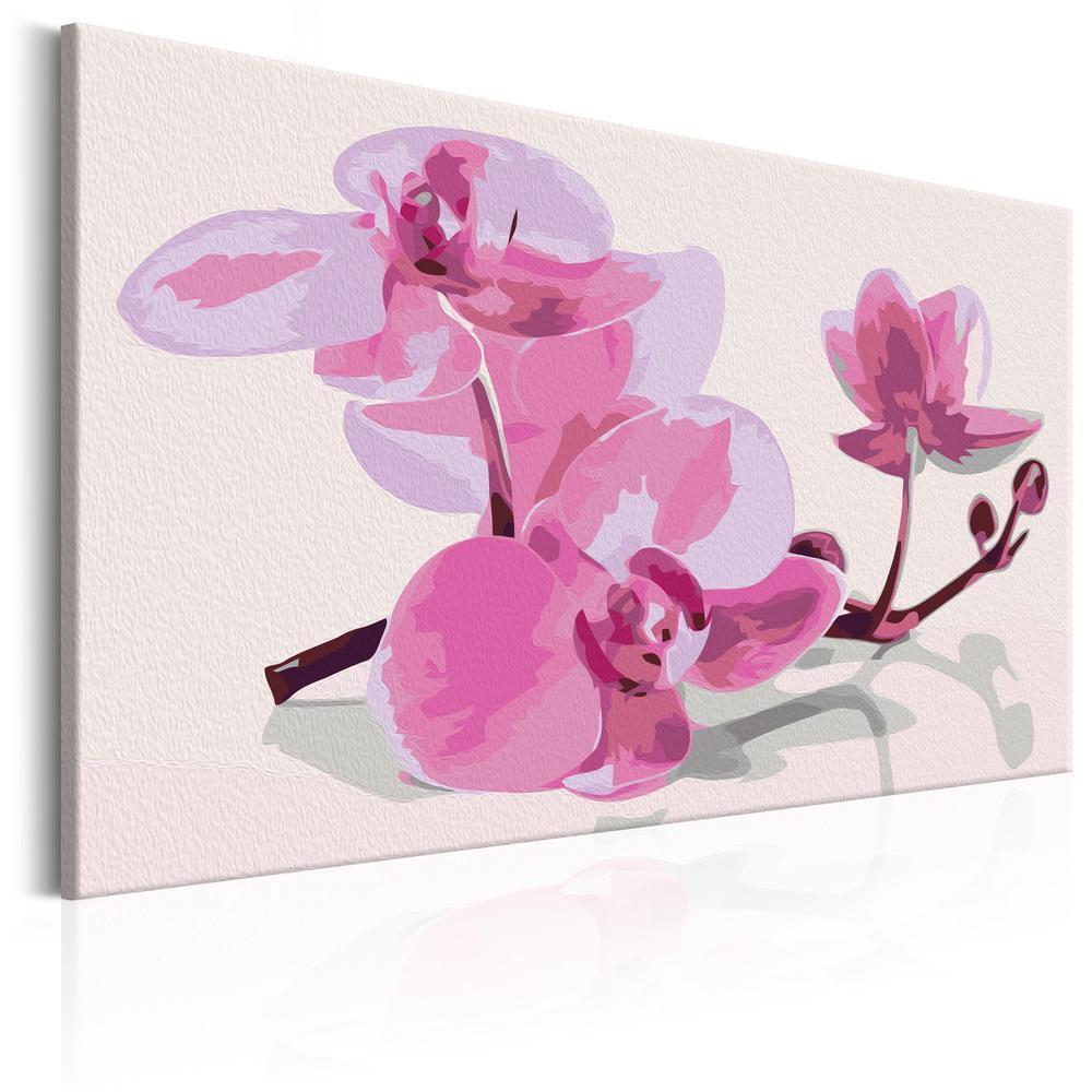 Start learning Painting - Paint By Numbers Kit - Orchid Flowers - new hobby