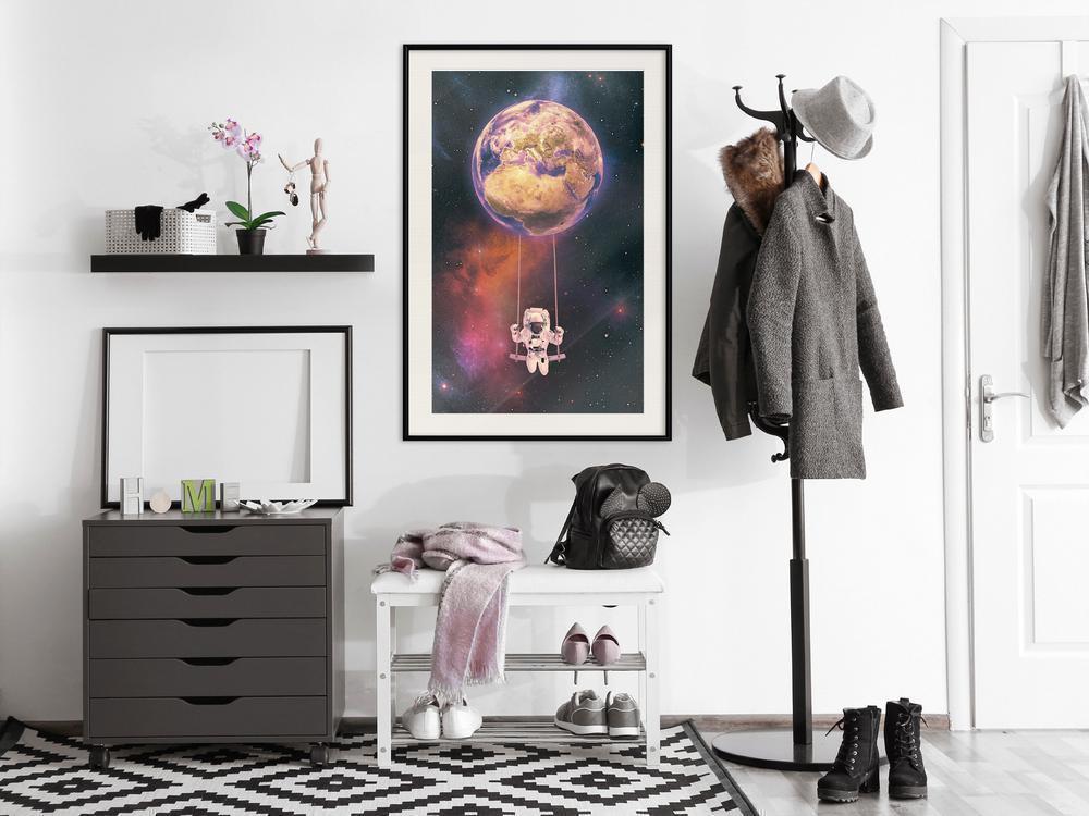 Abstract Poster Frame - The Whole World is a Playground-artwork for wall with acrylic glass protection