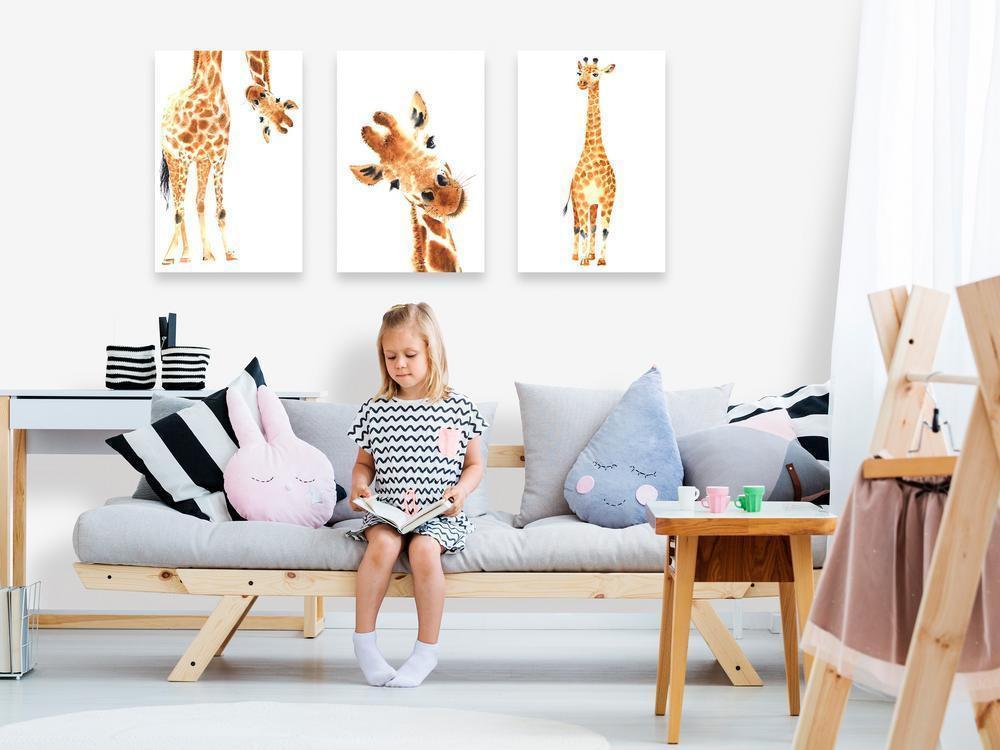 Canvas Print - Funny Giraffes (3 Parts)-ArtfulPrivacy-Wall Art Collection