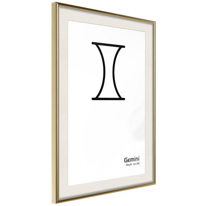 Typography Framed Art Print - Zodiac: Gemini II-artwork for wall with acrylic glass protection