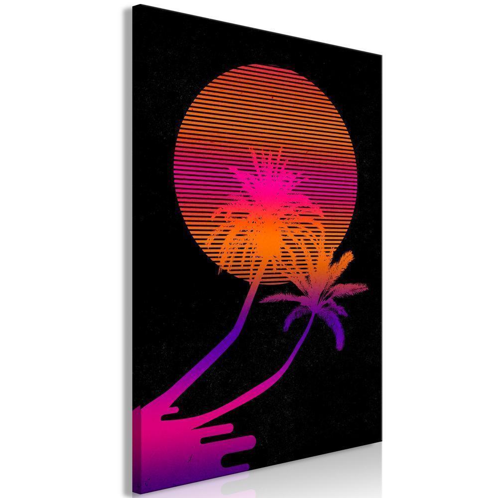 Canvas Print - Palm at Sunrise (1 Part) Vertical-ArtfulPrivacy-Wall Art Collection