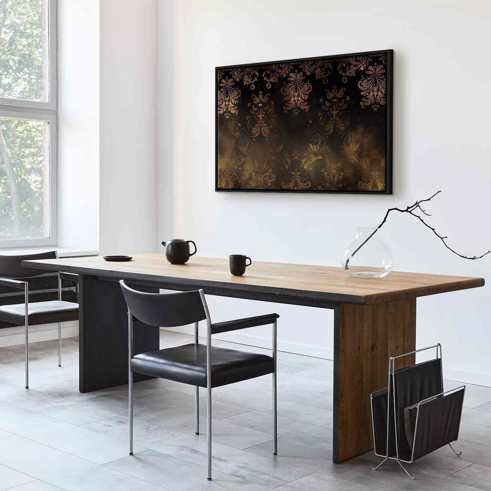 Canvas Print - Baroque Ornaments in Patinated Gold and Browns: Retro Motif