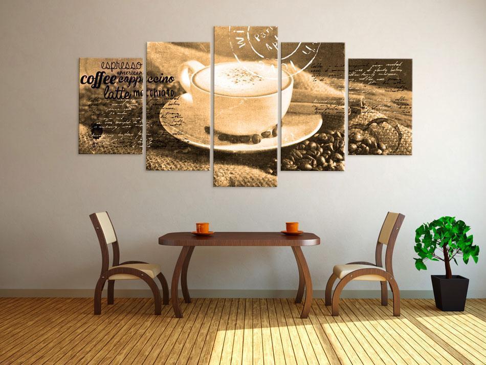 Canvas Print - Coffe Espresso Cappuccino Latte machiato - sepia-ArtfulPrivacy-Wall Art Collection