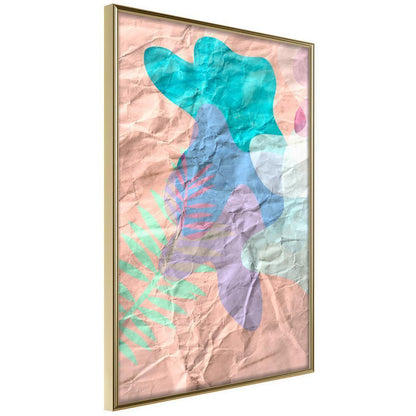 Abstract Poster Frame - Peach Camouflage-artwork for wall with acrylic glass protection