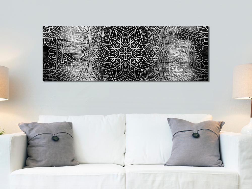 Canvas Print - Mandala: Grey Depths-ArtfulPrivacy-Wall Art Collection