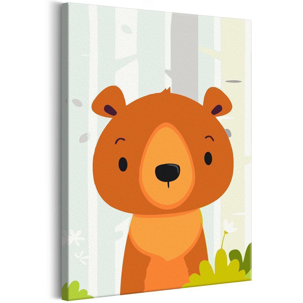 Start learning Painting - Paint By Numbers Kit - Teddy Bear in the Forest - new hobby