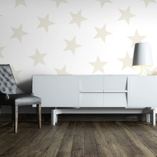 Wall Mural - Beige Star-Wall Murals-ArtfulPrivacy