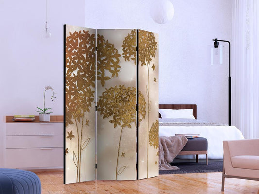 Decorative partition-Room Divider - Golden Garden-Folding Screen Wall Panel by ArtfulPrivacy