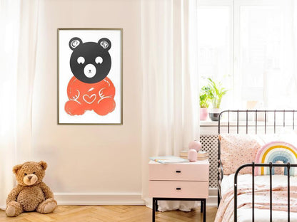 Nursery Room Wall Frame - Teddy Bear in Love-artwork for wall with acrylic glass protection