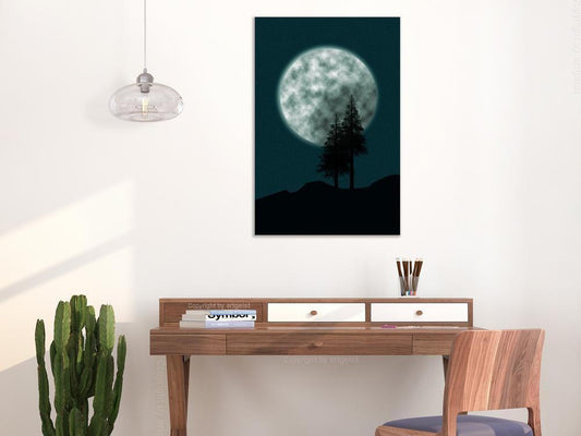 Canvas Print - Beautiful Full Moon (1 Part) Vertical-ArtfulPrivacy-Wall Art Collection