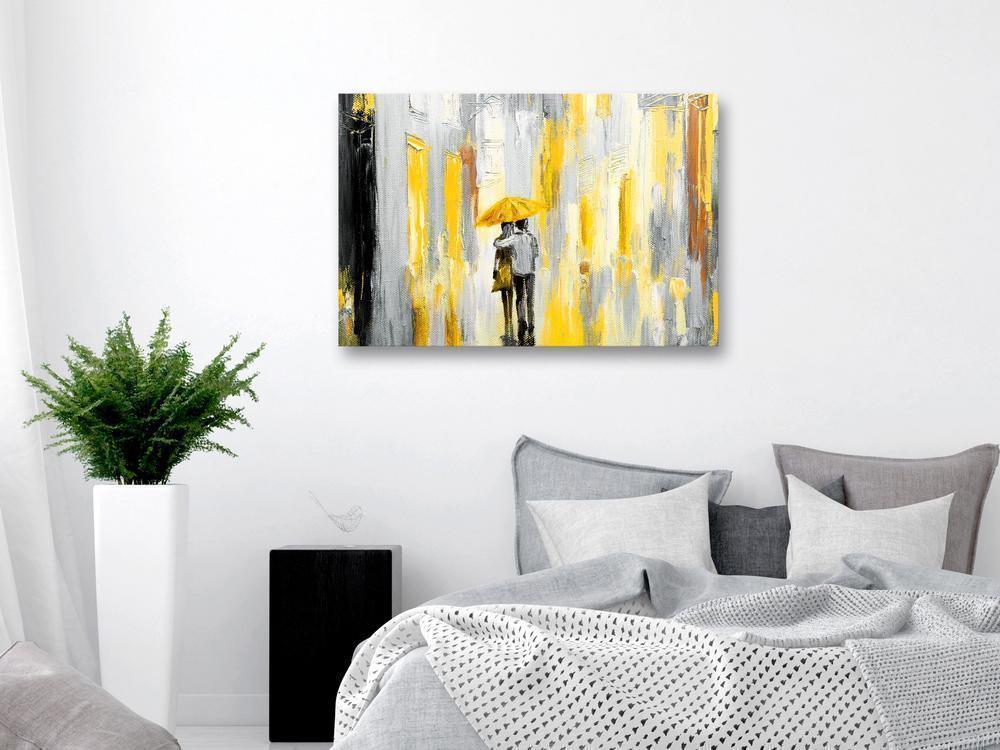 Canvas Print - Umbrella in Love (1 Part) Wide Yellow