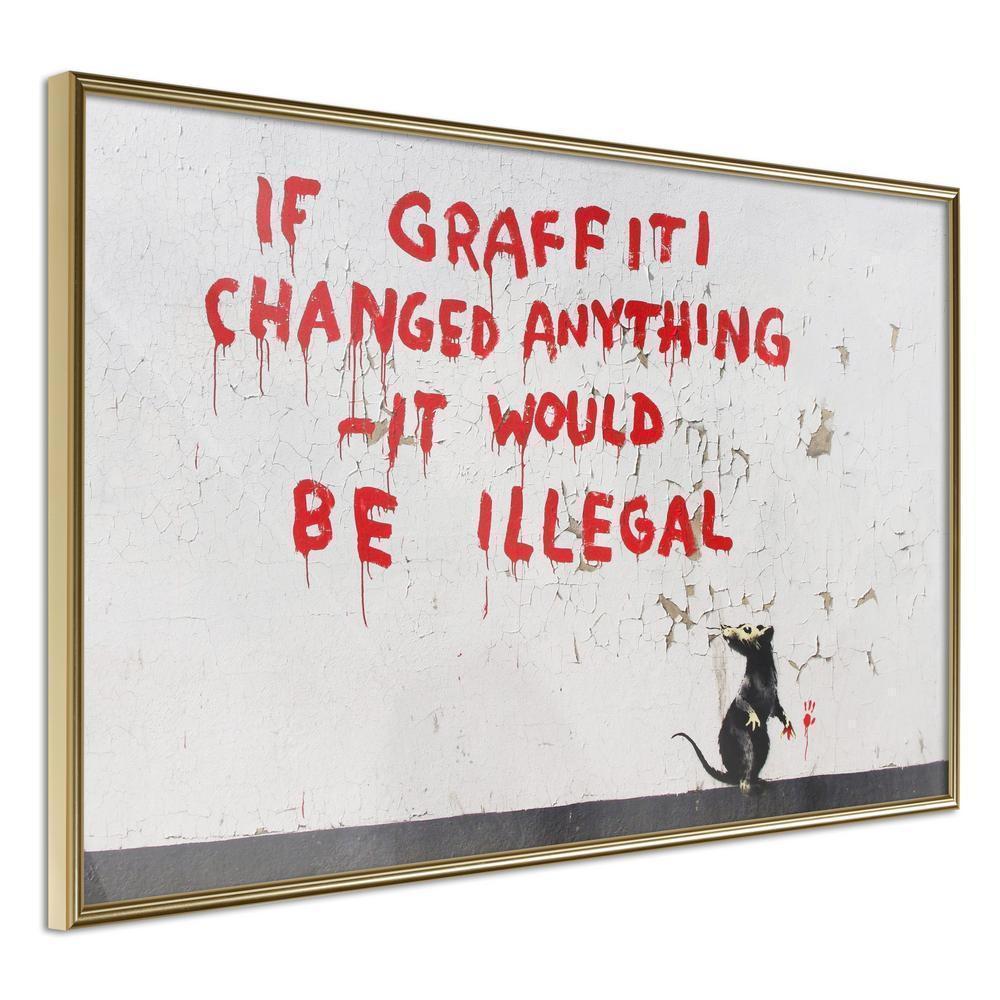 Urban Art Frame - Banksy: If Graffiti Changed Anything-artwork for wall with acrylic glass protection
