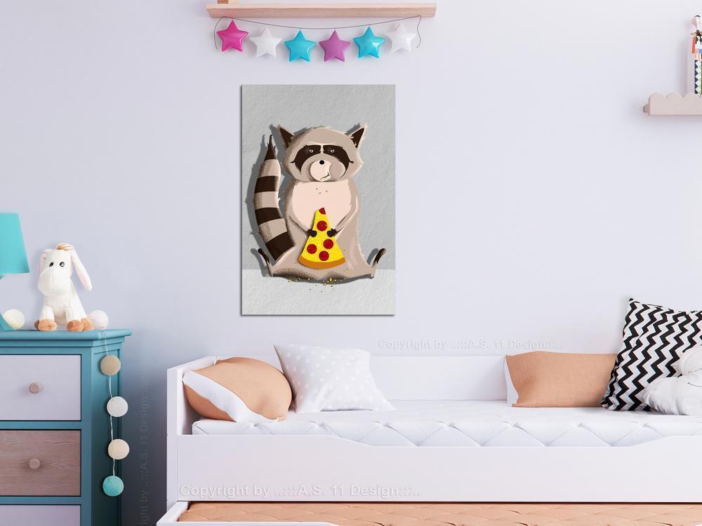 Canvas Print - Gourmand Raccoon (1 Part) Vertical-ArtfulPrivacy-Wall Art Collection