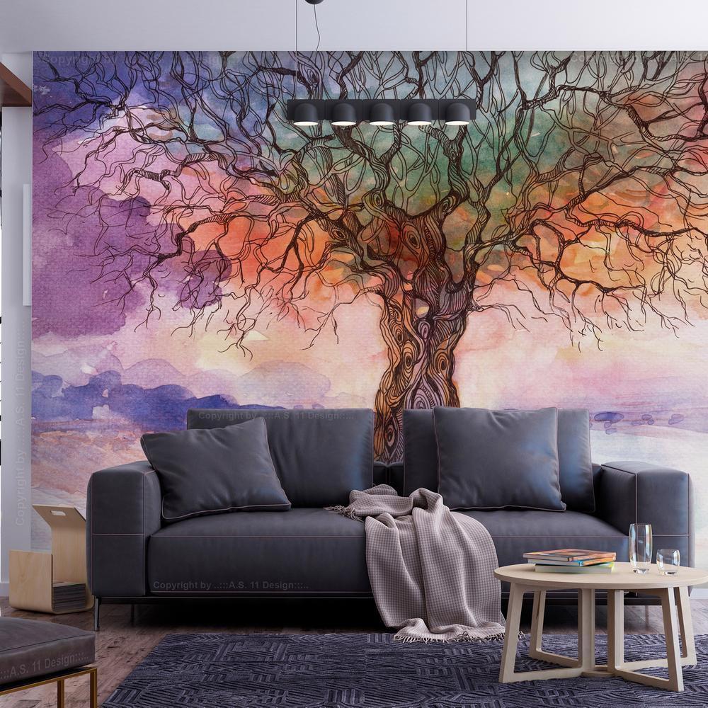 Wall Mural - Colorful nature stories-Wall Murals-ArtfulPrivacy