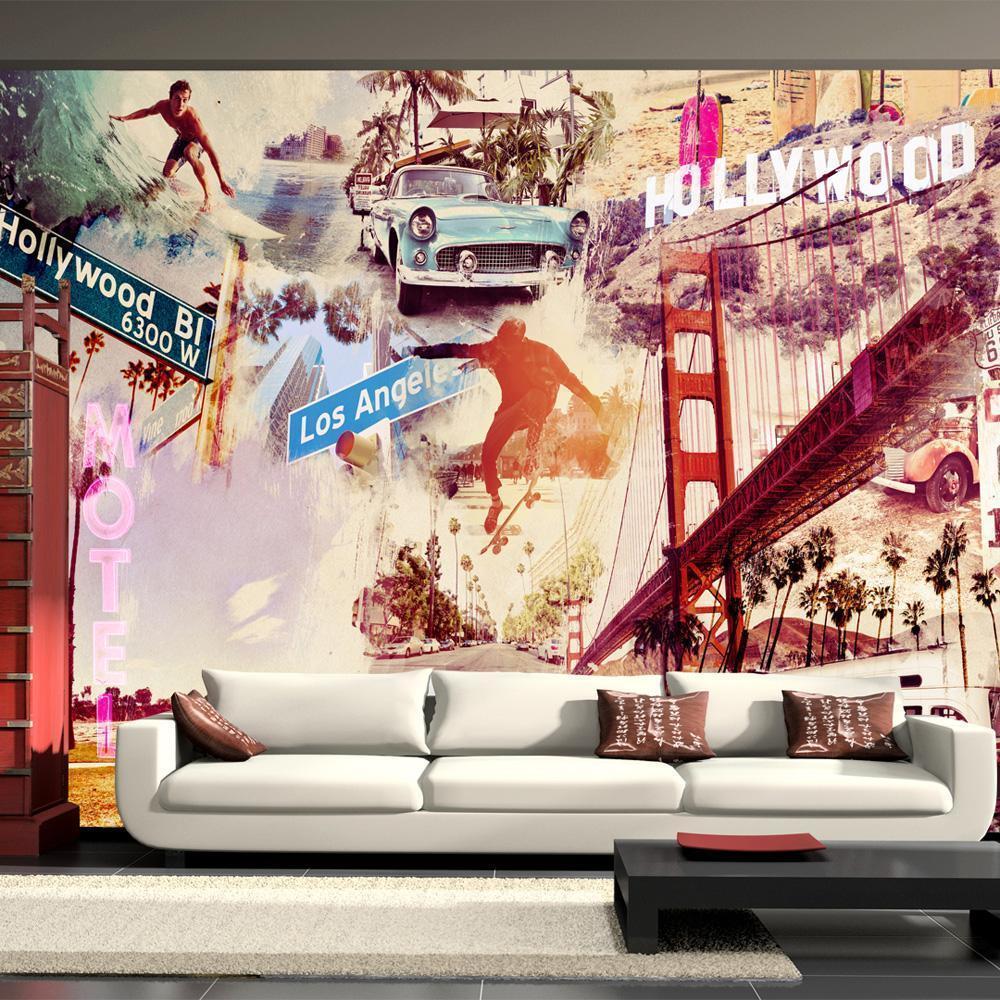 Wall Mural - Hollywood Miami Los Angeles-Wall Murals-ArtfulPrivacy